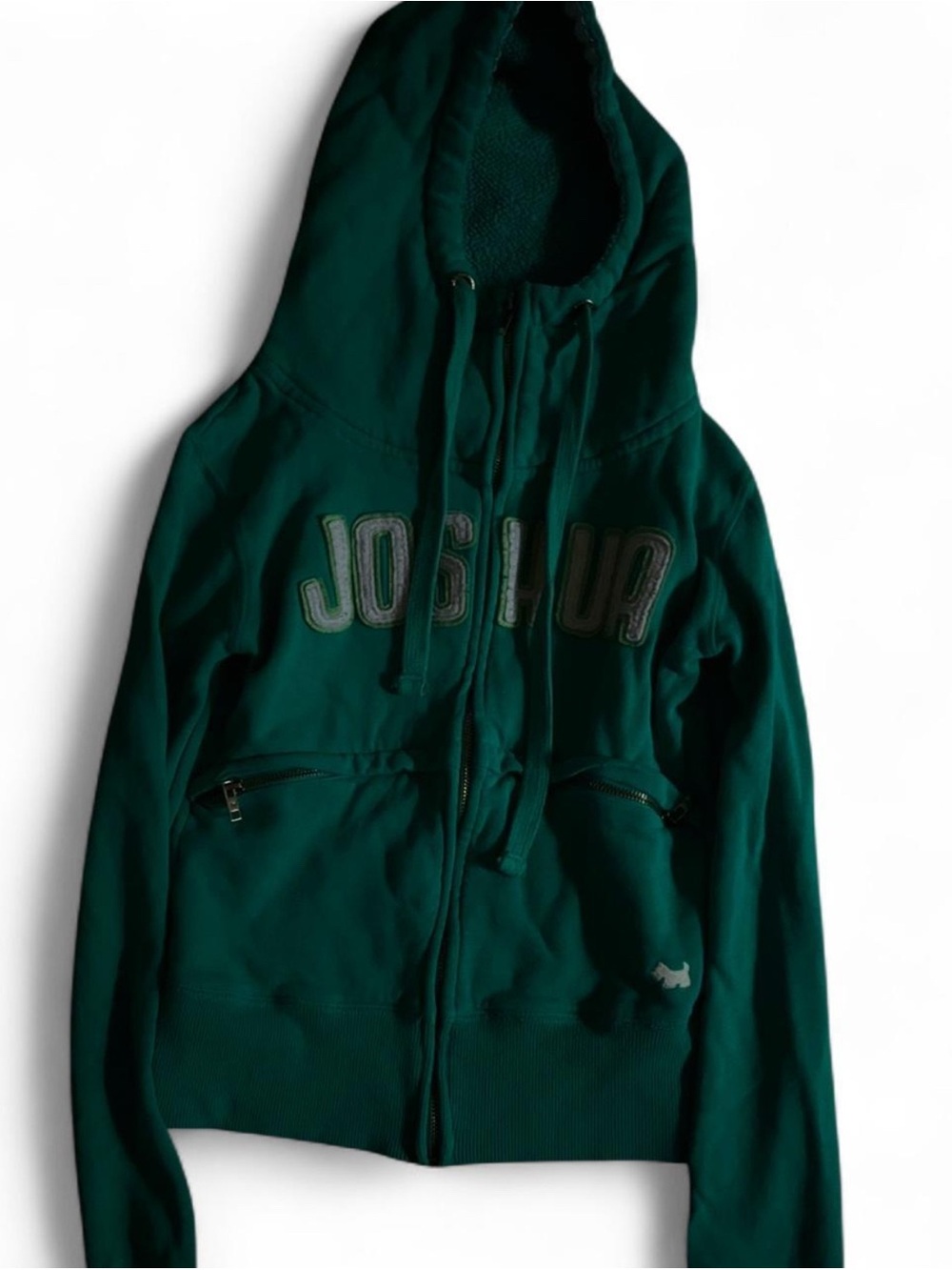Green Hooded Zip Jacket with Logo